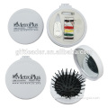 Plastic Round Mini Travel Sewing Kit with Comb And Mirror